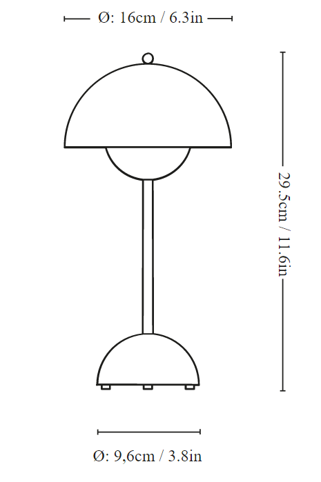 Brolly Table Lamp - Tap & Dim