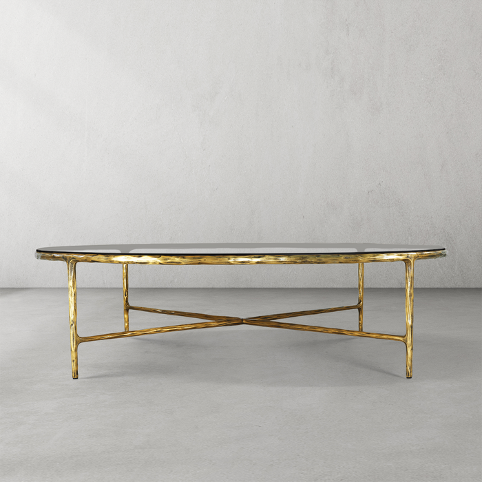 Thaddeus Glass Round Coffee Table 36" 55"