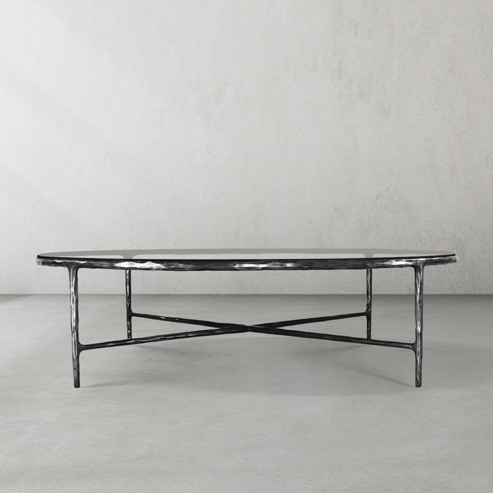 Thaddeus Glass Round Coffee Table 36" 55"