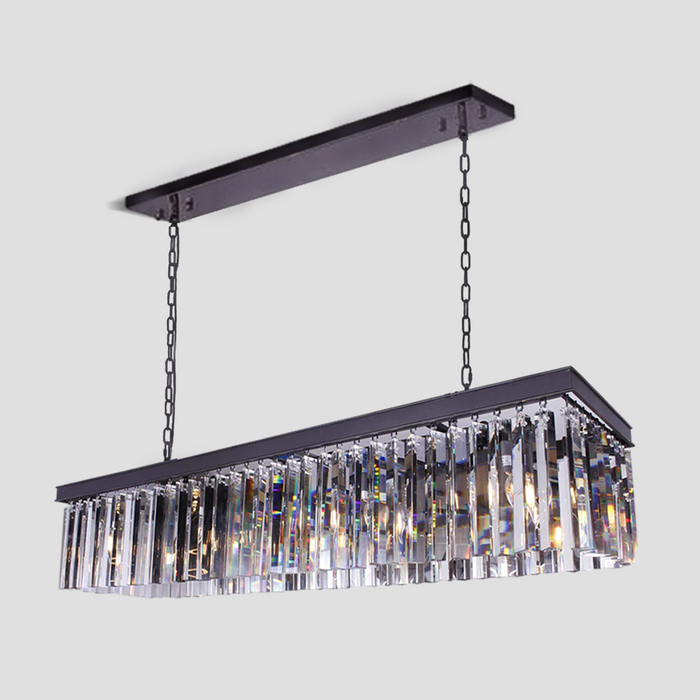 Falria Single-Tier Rectangular Crystal Rod Chandelier