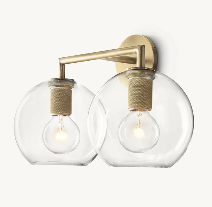 Utilitaire Globe Shade Double Wall Sconce