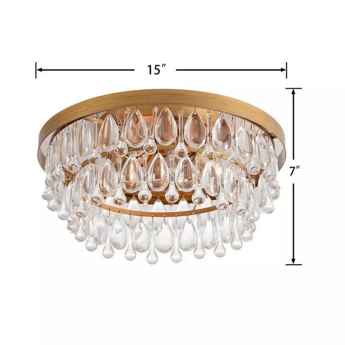 Lavinia Handmade Art Crystal Glass Clarissa Modern Flush Mount