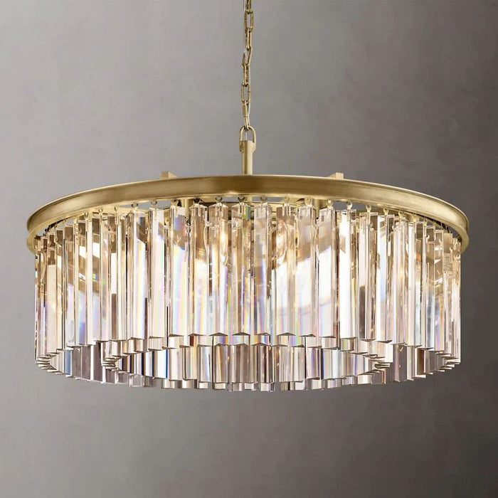 1920s Tedem Round Chandelier 32"D/43"D