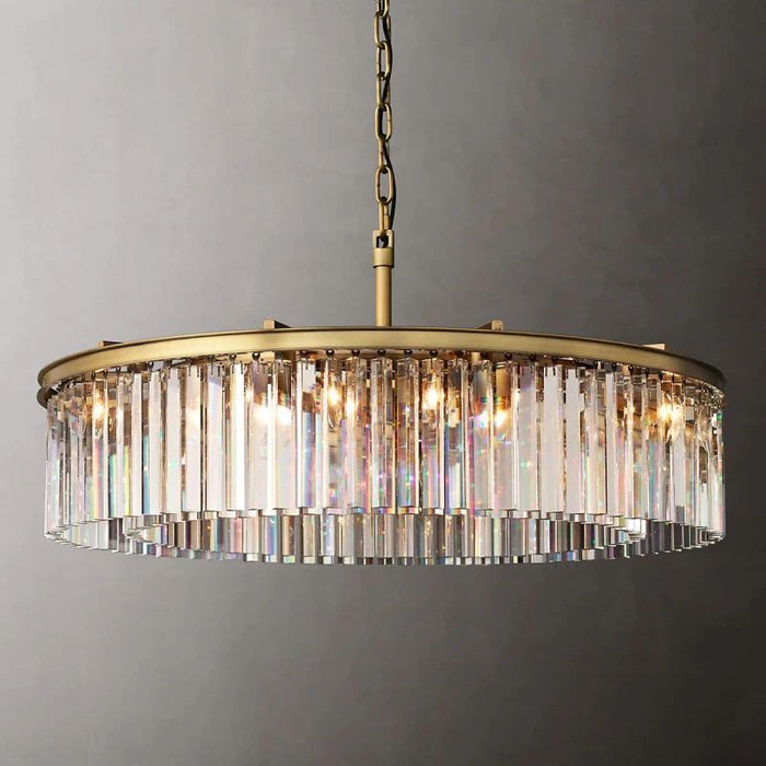 1920s Tedem Round Chandelier 32"D/43"D