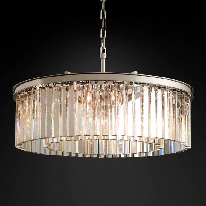 1920s Tedem Round Chandelier 32"D/43"D