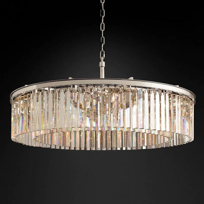 1920s Tedem Round Chandelier 32"D/43"D