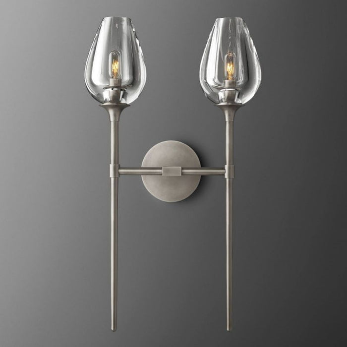 Saria Tulip Glass Double Wall Sconce