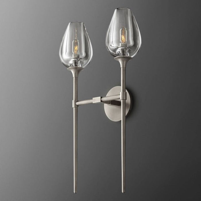 Saria Tulip Glass Double Wall Sconce