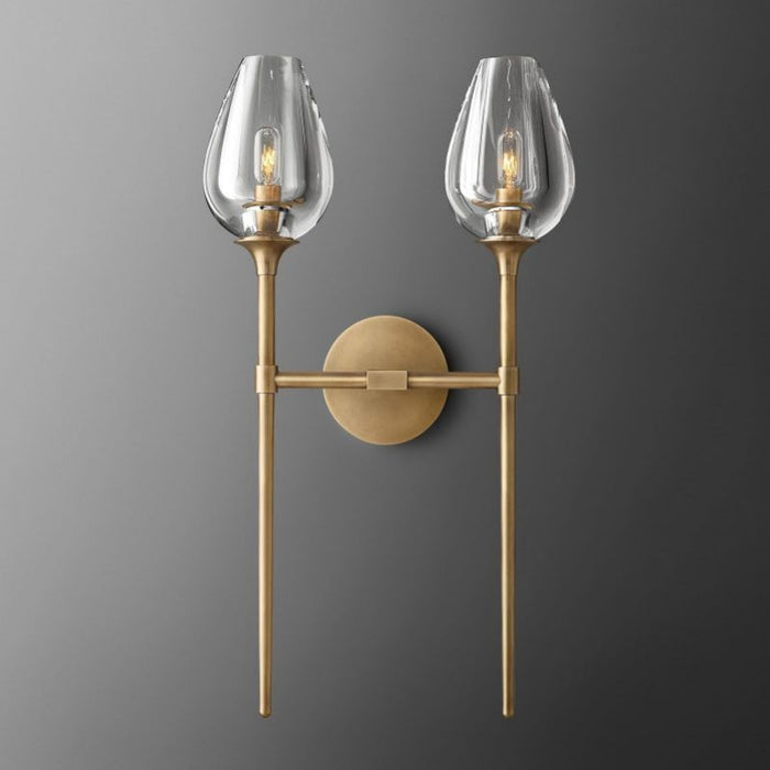 Saria Tulip Glass Double Wall Sconce