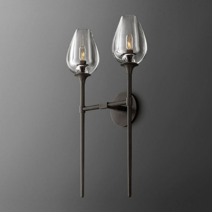 Saria Tulip Glass Double Wall Sconce