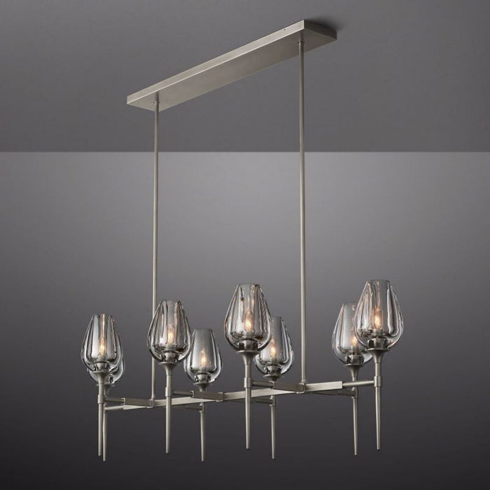 Maria Tulip Glass Linear Chandelier 52"