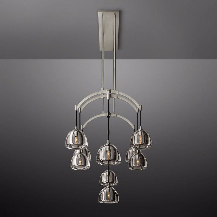 Mark Dimple Glass Linear Chandelier 54"