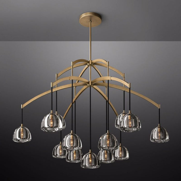 Mark Dimple Glass Round Chandelier 60"