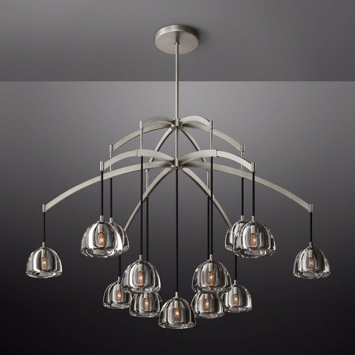 Mark Dimple Glass Round Chandelier 60"