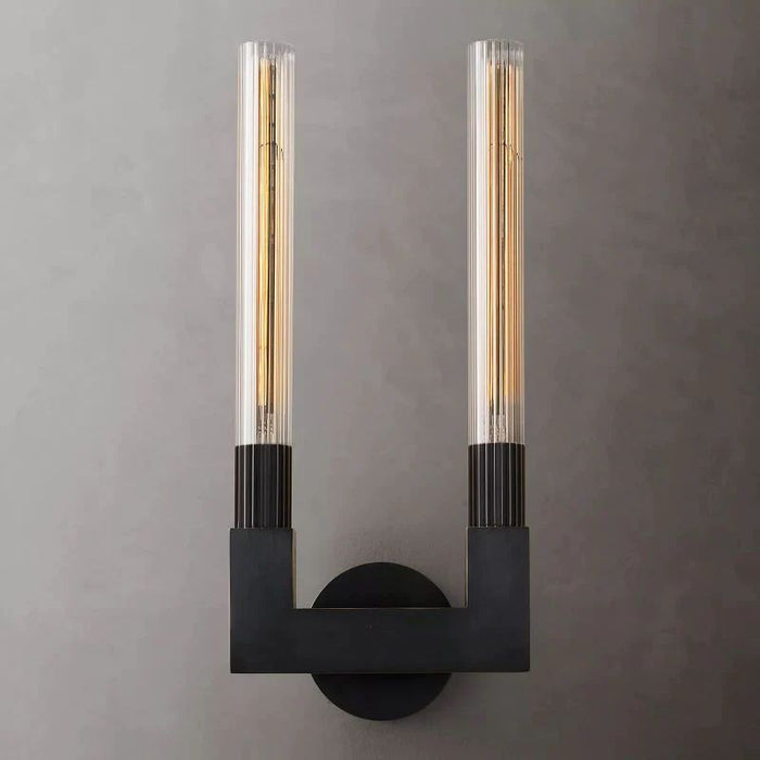 Cannele Glass Double Wall Sconce