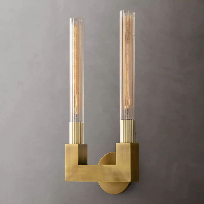 Cannele Glass Double Wall Sconce