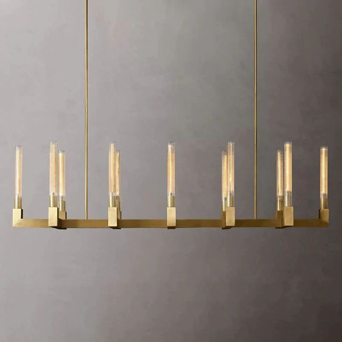 Cannele Glass Linear Chandelier 67"