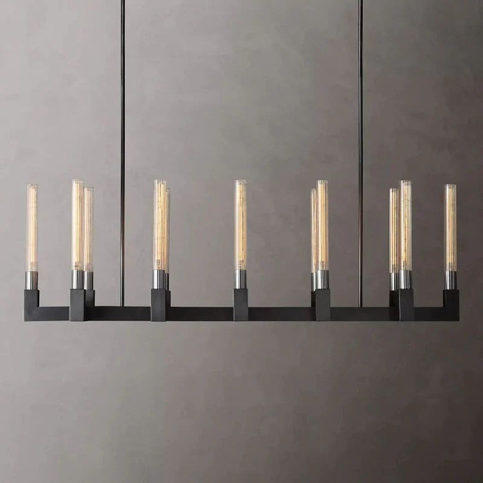 Cannele Glass Linear Chandelier 55"