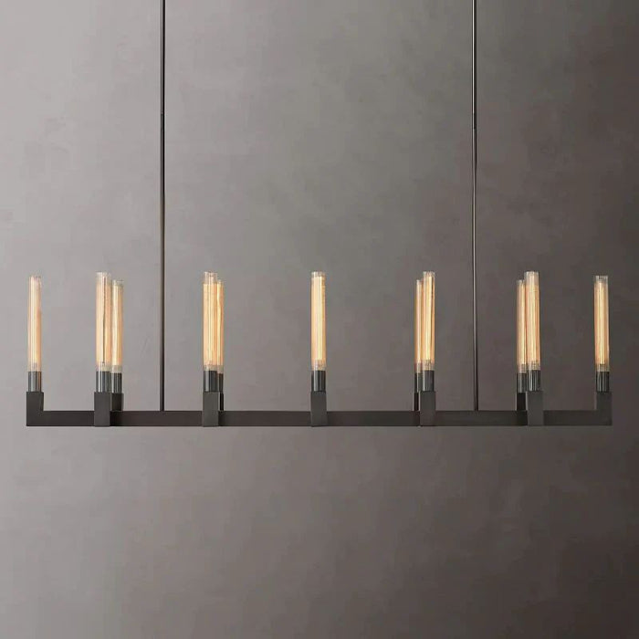 Cannele Glass Linear Chandelier 67"