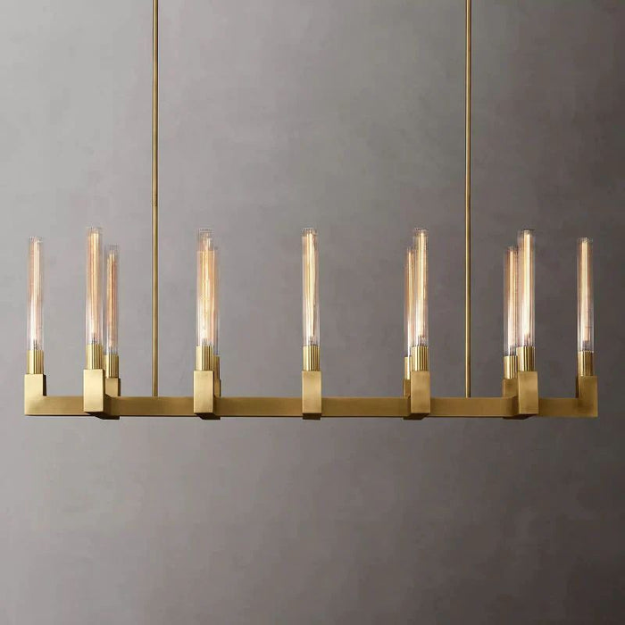 Cannele Glass Linear Chandelier 55"