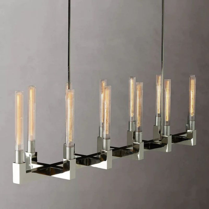 Cannele Glass Linear Chandelier 67"