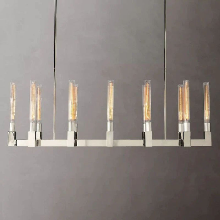 Cannele Glass Linear Chandelier 55"