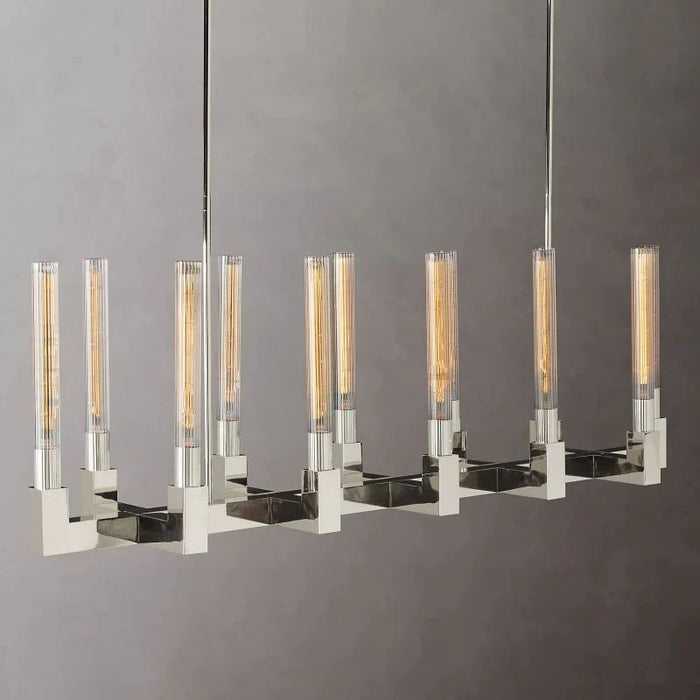 Cannele Glass Linear Chandelier 55"