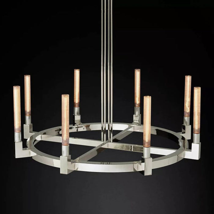 Cannele Glass Round Chandelier 48"